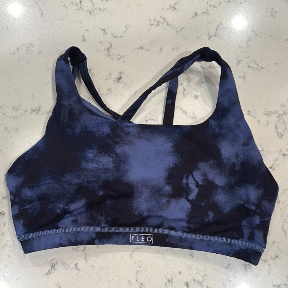 Fleo Navy and Black Tie-Dye Sports Bra